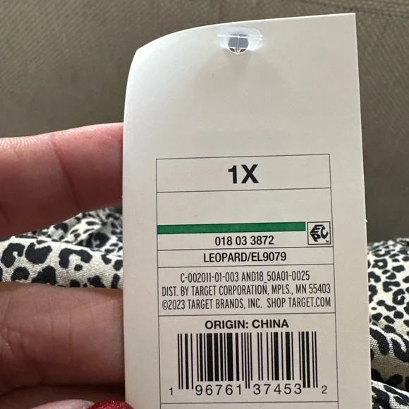 A New Day Leopard Print Tiered Babydoll Short Dress Long Sleeve 1X-3X - Picture 4 of 4